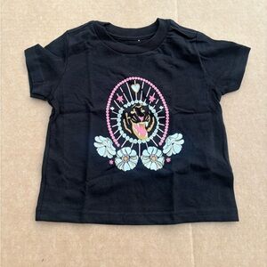 Black Womens tee Shirt with Tiger and Floral Design -Mommy and Me Pair Available